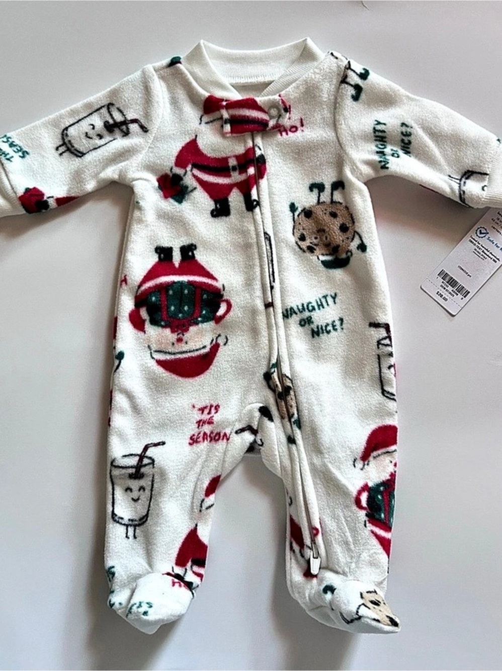 Carter's Santa Milk & Cookies Loose Fit Fleece Long-Sleeve Sleep & Play Pajamas